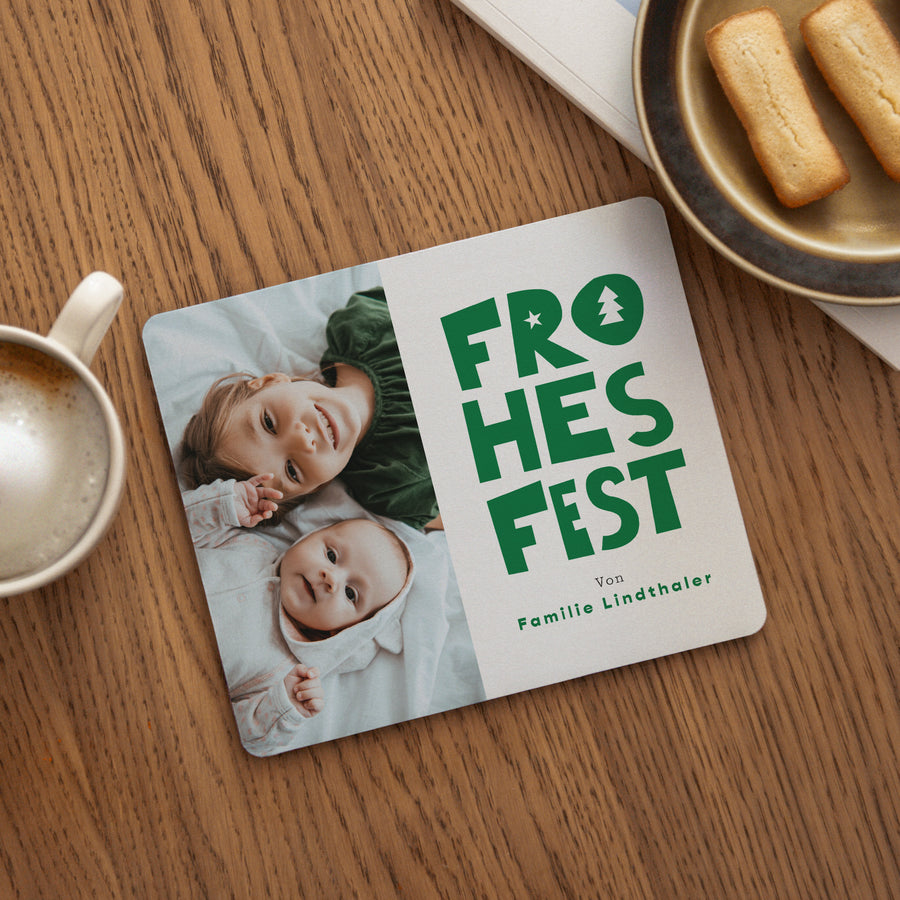 Mousepad Objekte Rechteck Frohes Fest Grün foto