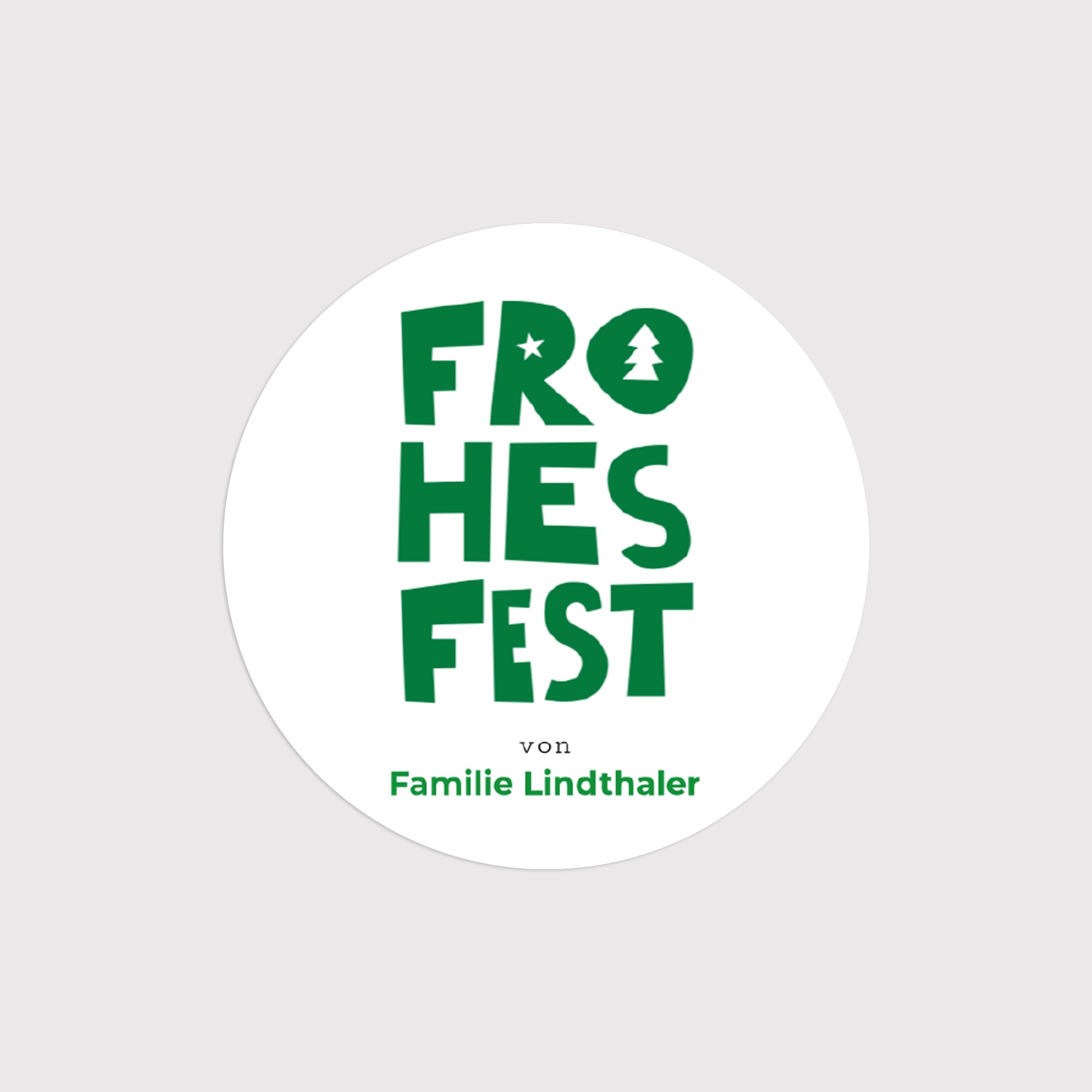 Sticker Weihnachten Rund Frohes Fest Grün foto N° 2