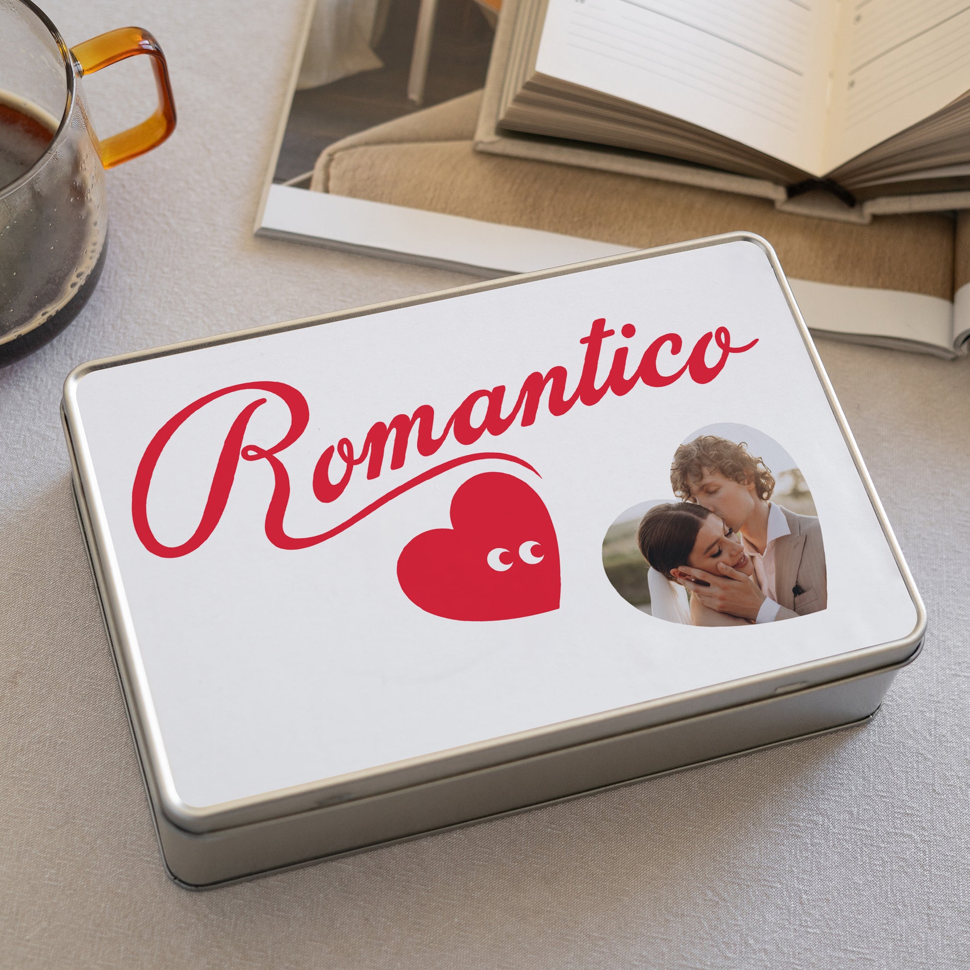 Metalldose Objekte rechteck, mit Schokolade gefüllt Romantisch foto N° 2