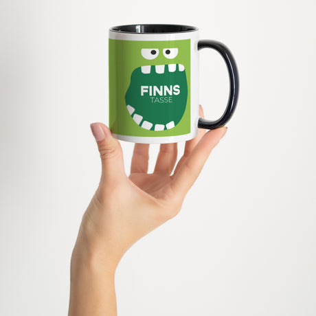 Tasse Objekte Schwarz Grünes Monster