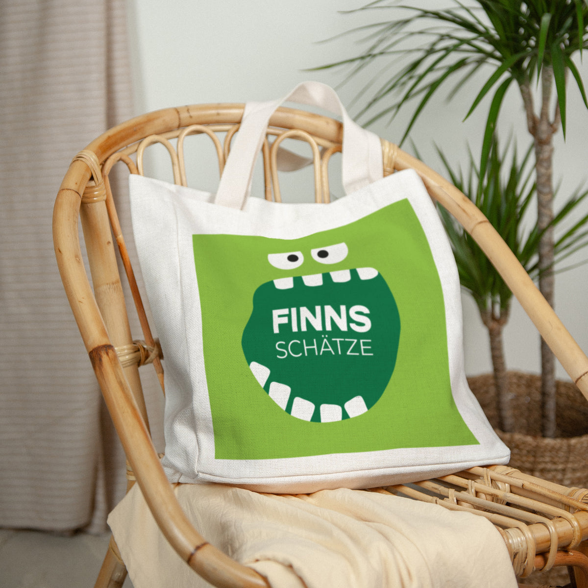 Tote bag Objekte Tragehenkel Grünes Monster foto N° 2
