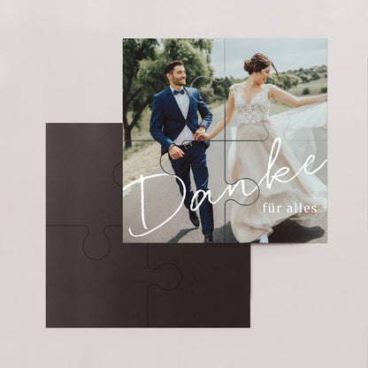 Dankeskarte Hochzeit Magnetpuzzle 4 Teile Vielen Dank bis ins Unendliche. foto N° 2