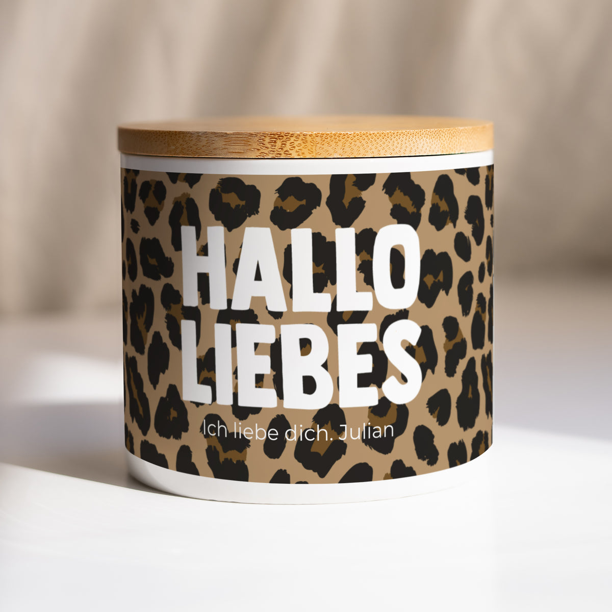 Keramiktopf Objekte 48 cl Hallo Liebes-Leopard foto