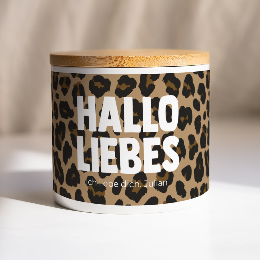 Keramiktopf Objekte 48 cl Hallo Liebes-Leopard foto