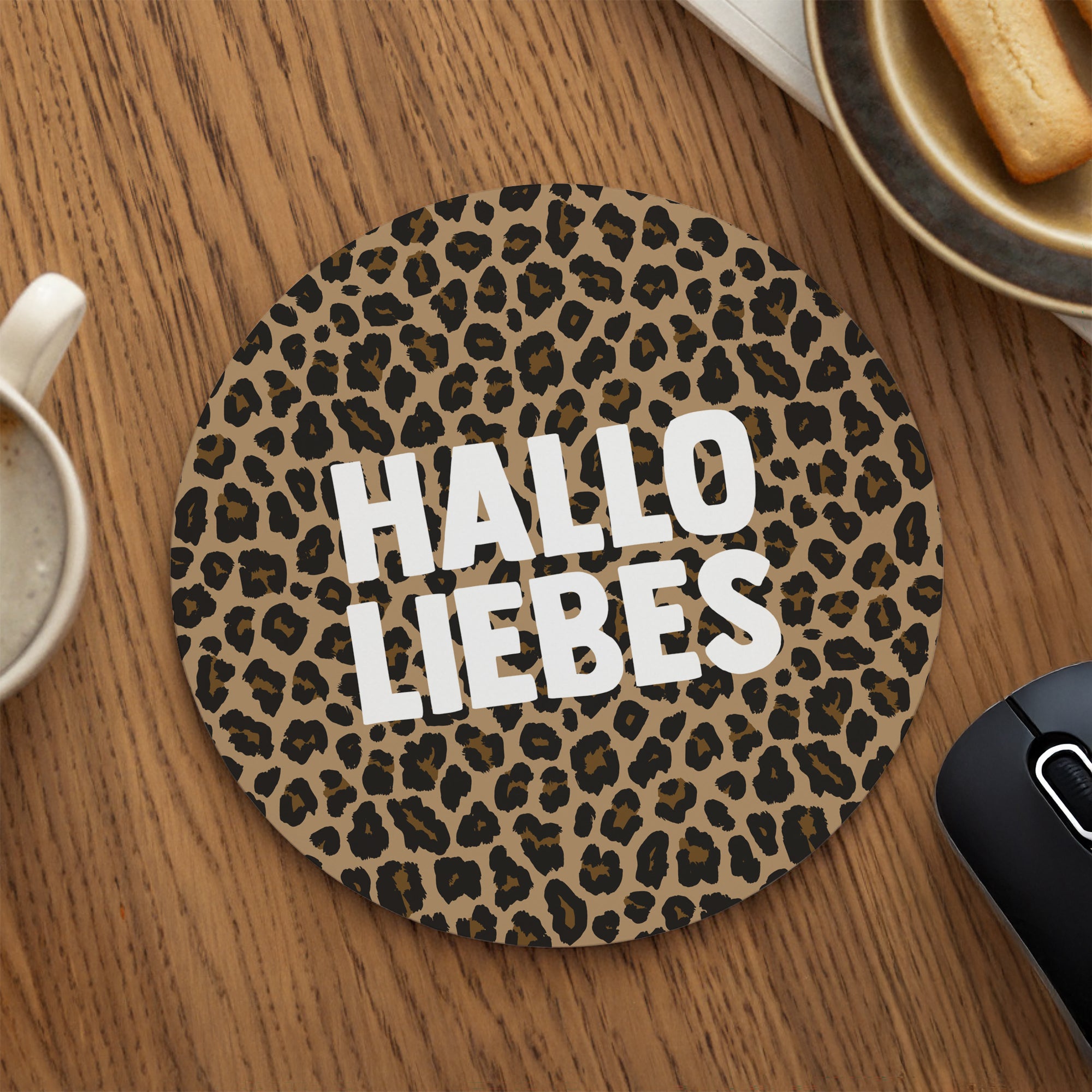 Mousepad Objekte Rund Hallo Liebes-Leopard foto N° 1