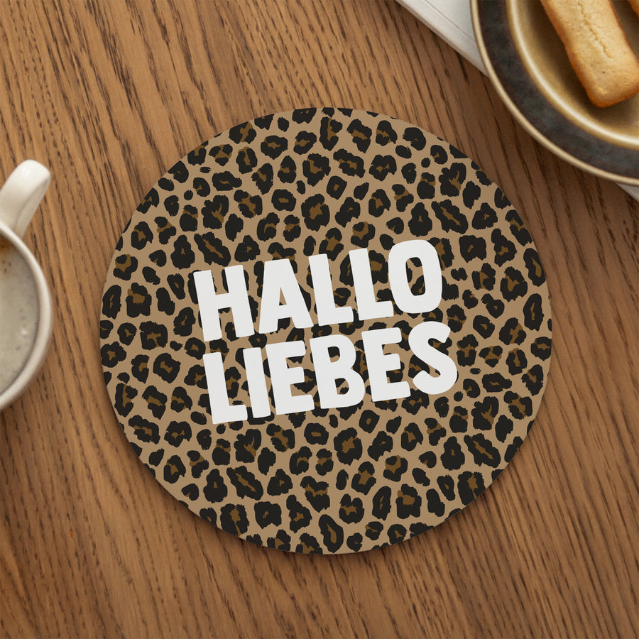 Mousepad Objekte Rund Hallo Liebes-Leopard foto