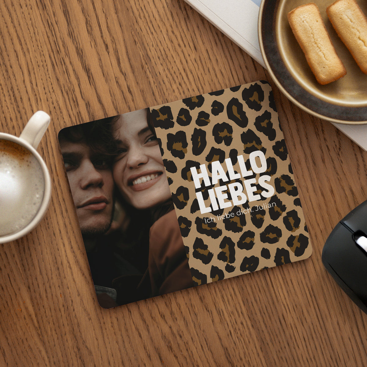 Mousepad Objekte Rechteck Hallo Liebes-Leopard foto