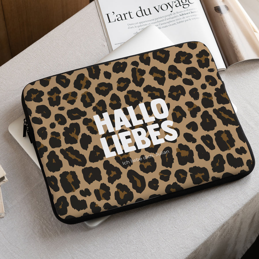 Laptophülle Objekte 15 Zoll Hallo Liebes-Leopard foto
