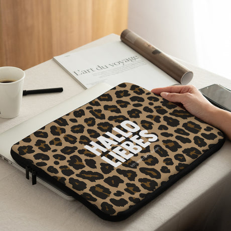 Laptophülle Objekte 15 Zoll Hallo Liebes-Leopard