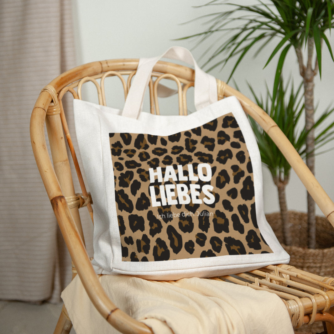 Tote bag Objekte Tragehenkel Hallo Liebes-Leopard foto N° 2