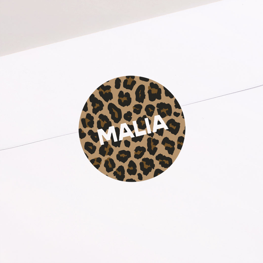 Sticker Geburt Rund Voller Leopard foto N° 1