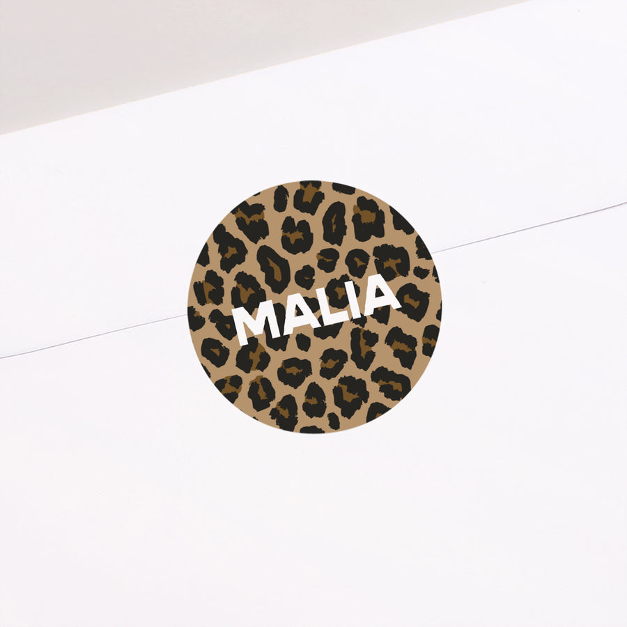 Sticker Geburt Rund Voller Leopard foto