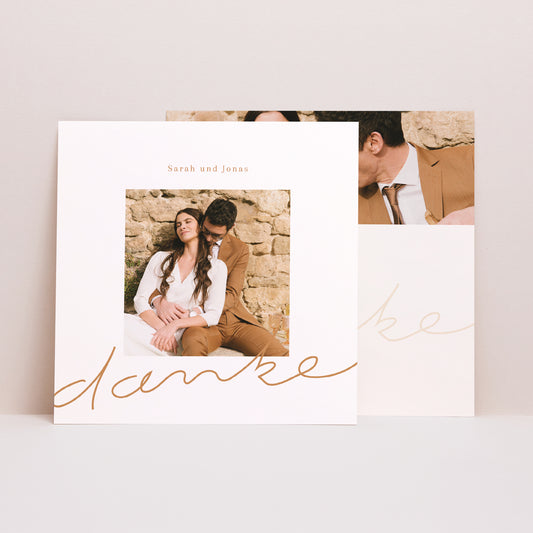 Dankeskarte Hochzeit Einfaches Quadrat Lincoln foto