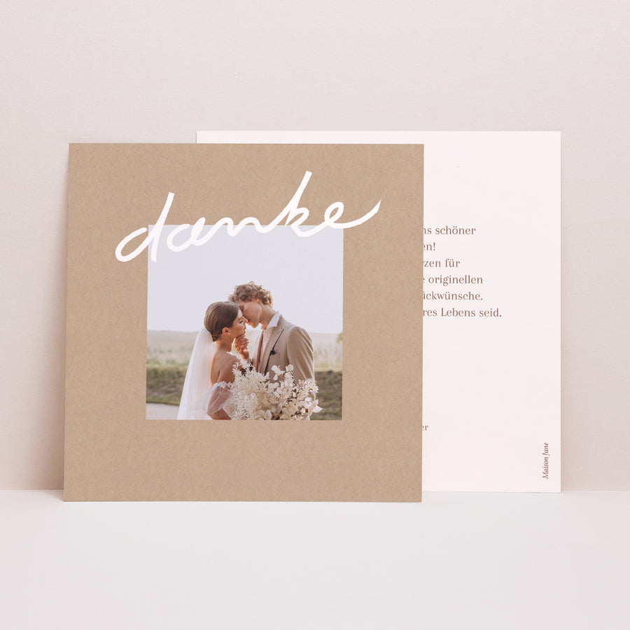 Dankeskarte Hochzeit Einfaches Quadrat Oregon foto