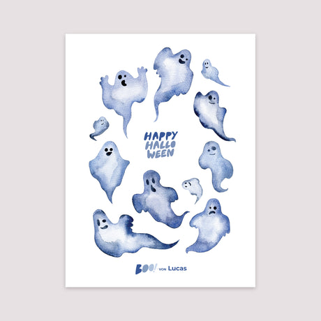 Poster Objekte Porträt Blauer Geist