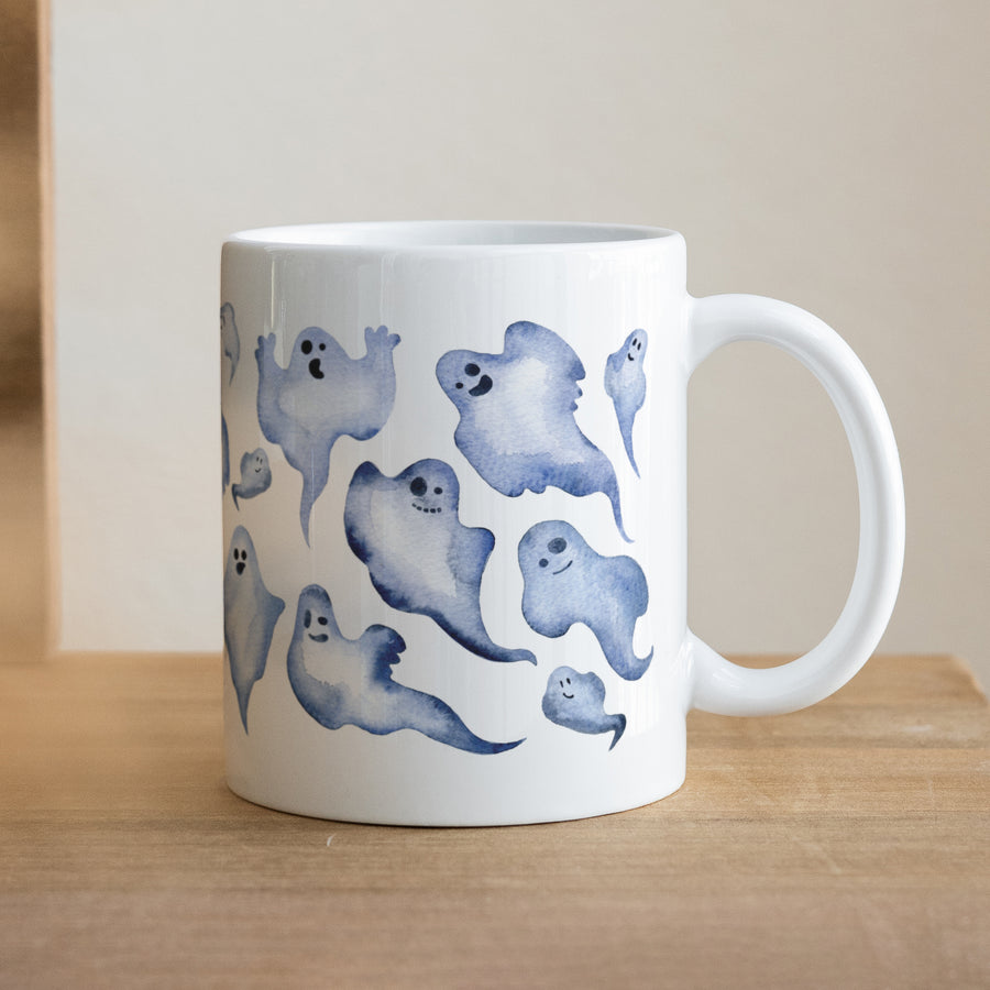Tasse Objekte Weiß Blauer Geist foto