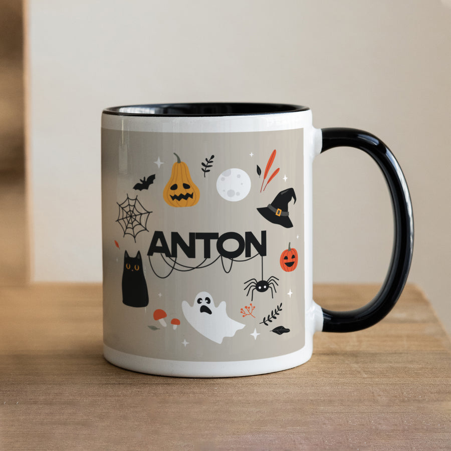 Tasse Objekte Schwarz Happy Halloween foto