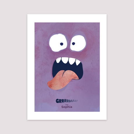 Poster Objekte Porträt Lila Monster