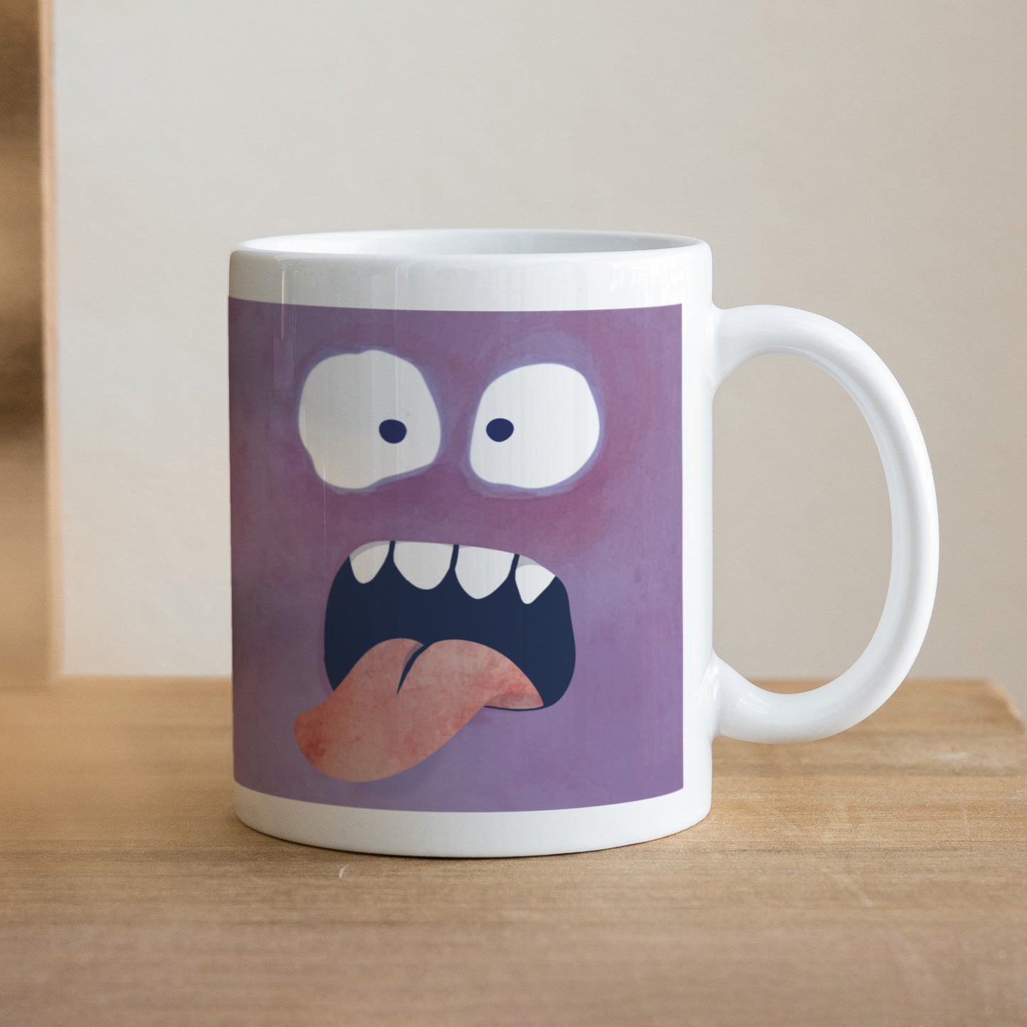 Tasse Objekte Weiß Lila Monster foto N° 1