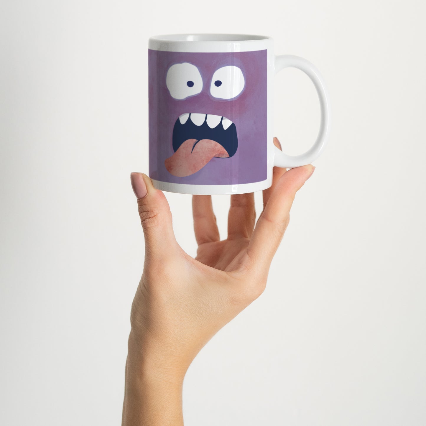 Tasse Objekte Weiß Lila Monster foto N° 2