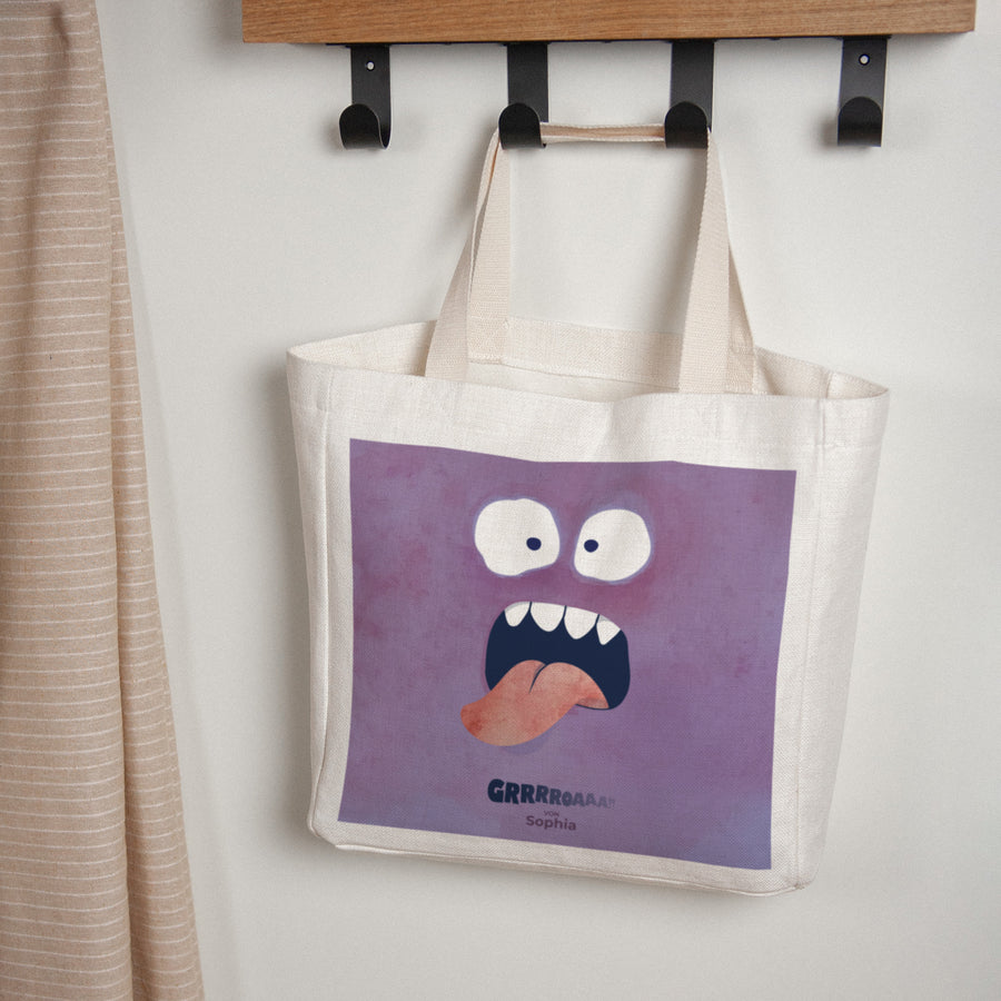 Tote bag Objekte Tragehenkel Lila Monster foto