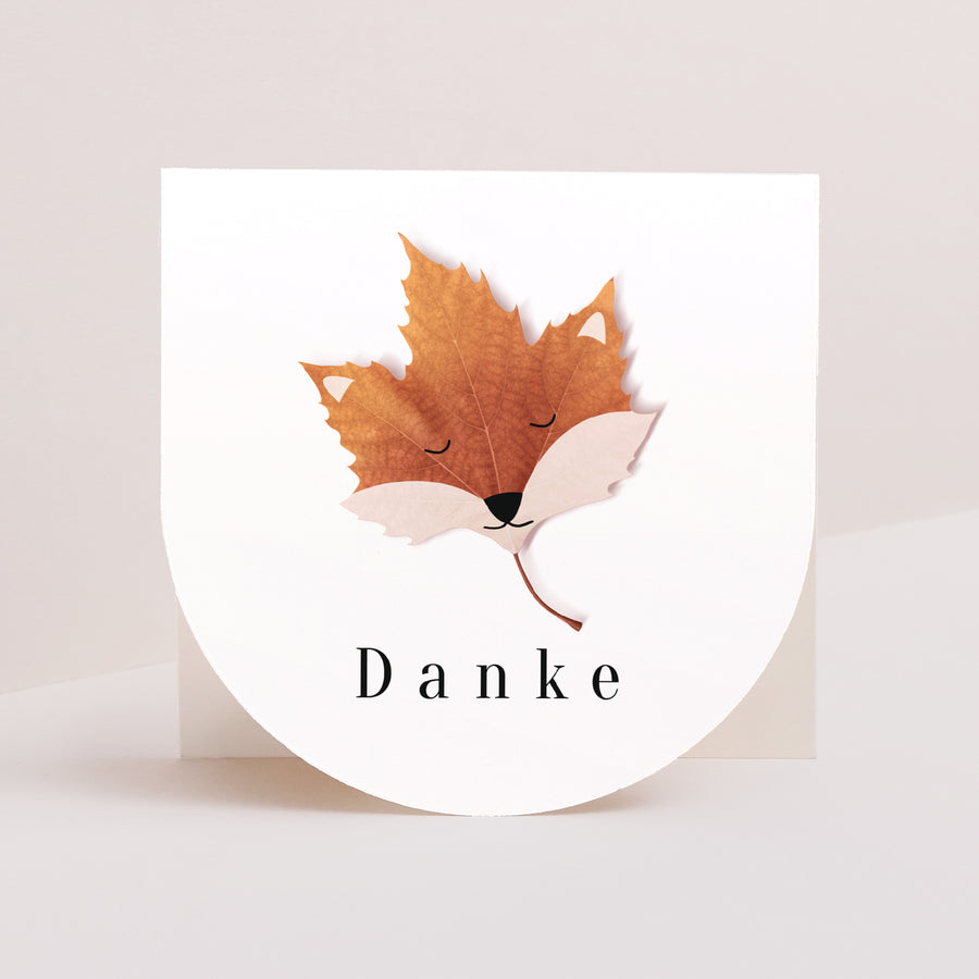 Dankeskarte Geburt Doppelflügelfensterhalbmond Red Fox foto