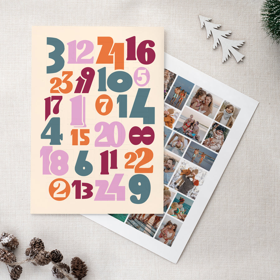 Adventskalender Weihnachten Porträt Big numbers cream foto