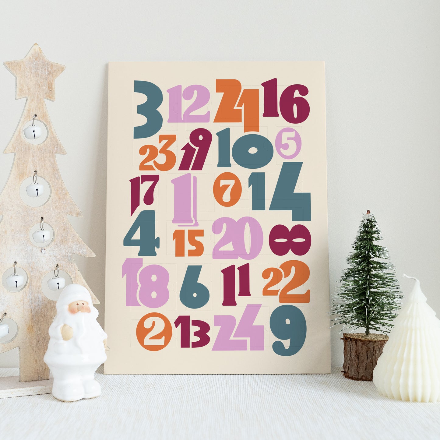 Adventskalender Weihnachten Porträt Big numbers cream foto N° 2