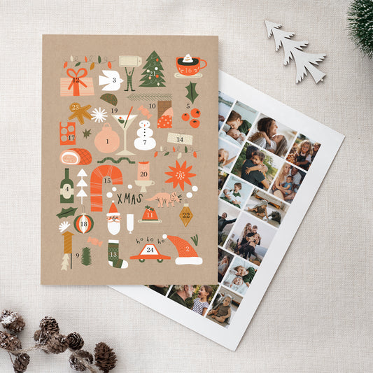 Adventskalender Weihnachten Porträt Weihnachtssymbole foto