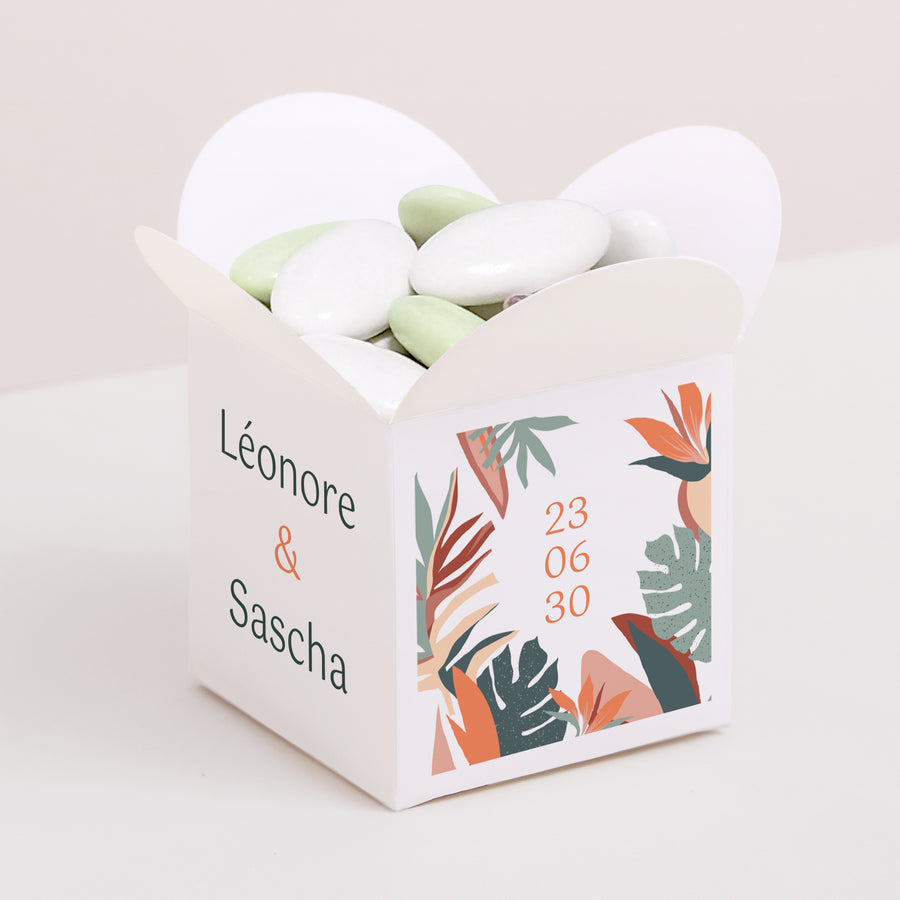 Geschenkbox Hochzeit Schmetterlingsöffnung Tropische Liebe foto