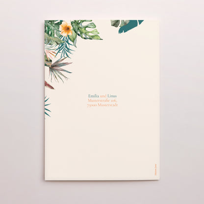 Hochzeitseinladung Doppelflügelporträt Tropische Hochzeit foto N° 3