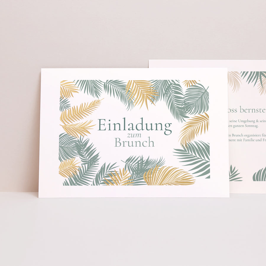Beilegekarte Hochzeit Landschaft Tropischer Palmenbaum foto