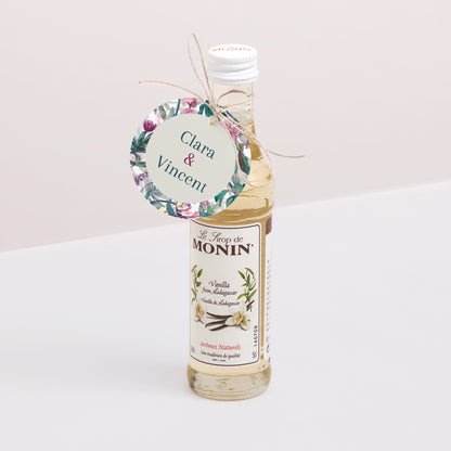 Vorgelochtes Etikett Hochzeit Runde Exotic flowers foto N° 3