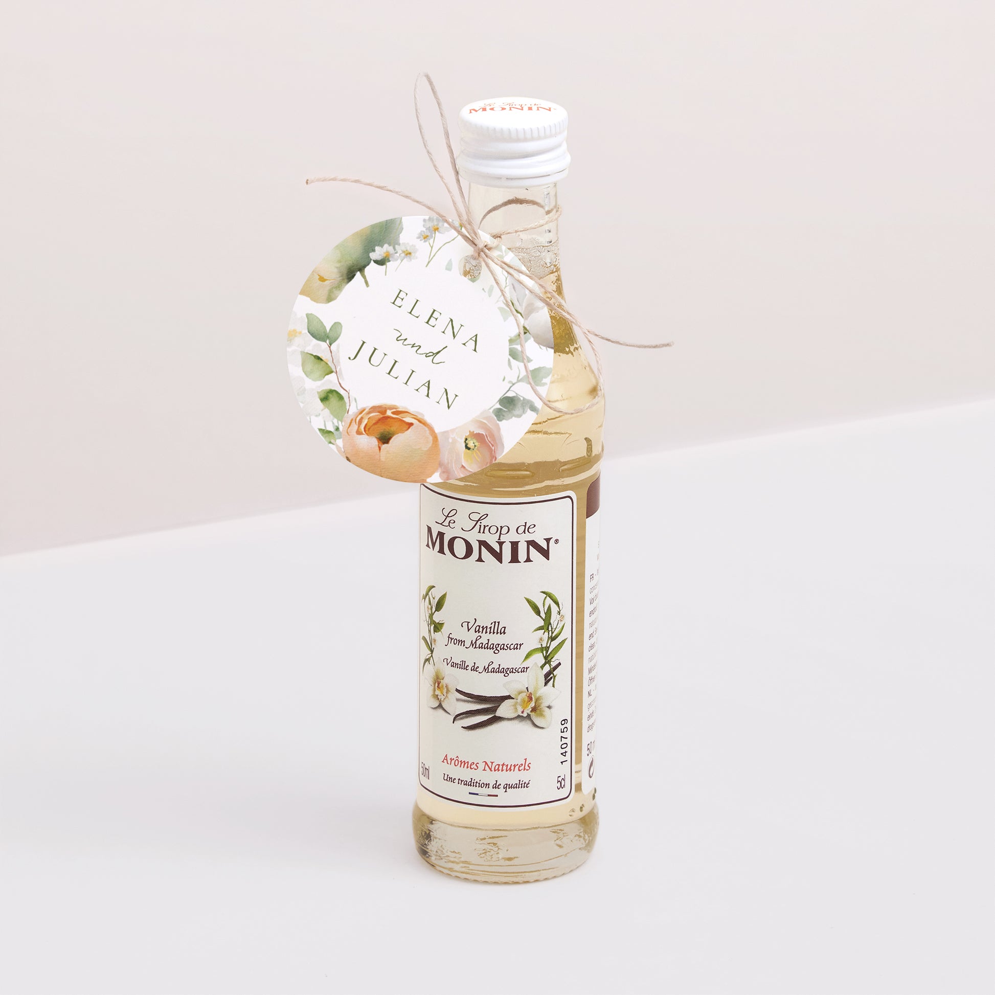 Vorgelochtes Etikett Hochzeit Runde Romantische Blumen foto N° 3