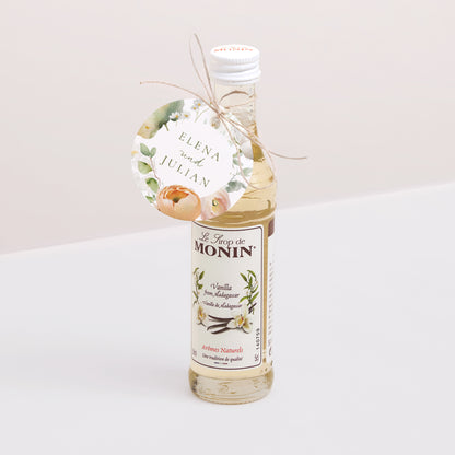 Vorgelochtes Etikett Hochzeit Runde Romantische Blumen foto N° 3