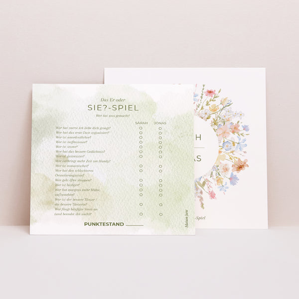 Spiel Hochzeit Quadrat Wildblumenkranz foto