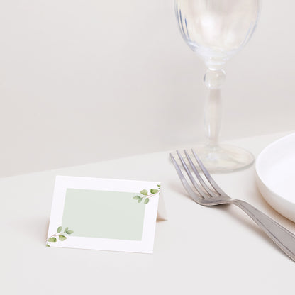 Tischkarten Hochzeit Quer Romantischer Blumenkranz foto N° 2