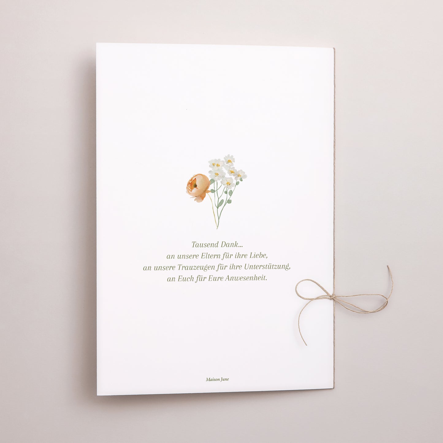 Kirchenheft Hochzeit Doppelflügel Romantischer Blumenkranz foto N° 3
