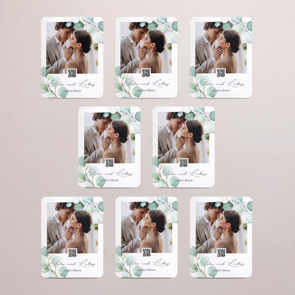 Dankeskarte Hochzeit Set von 8, magnetisch, rechteckig mit abgerundeten Ecken Eukalyptusblätter foto N° 3