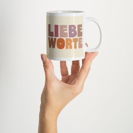 Tasse Objekte Weiß Süße Worte