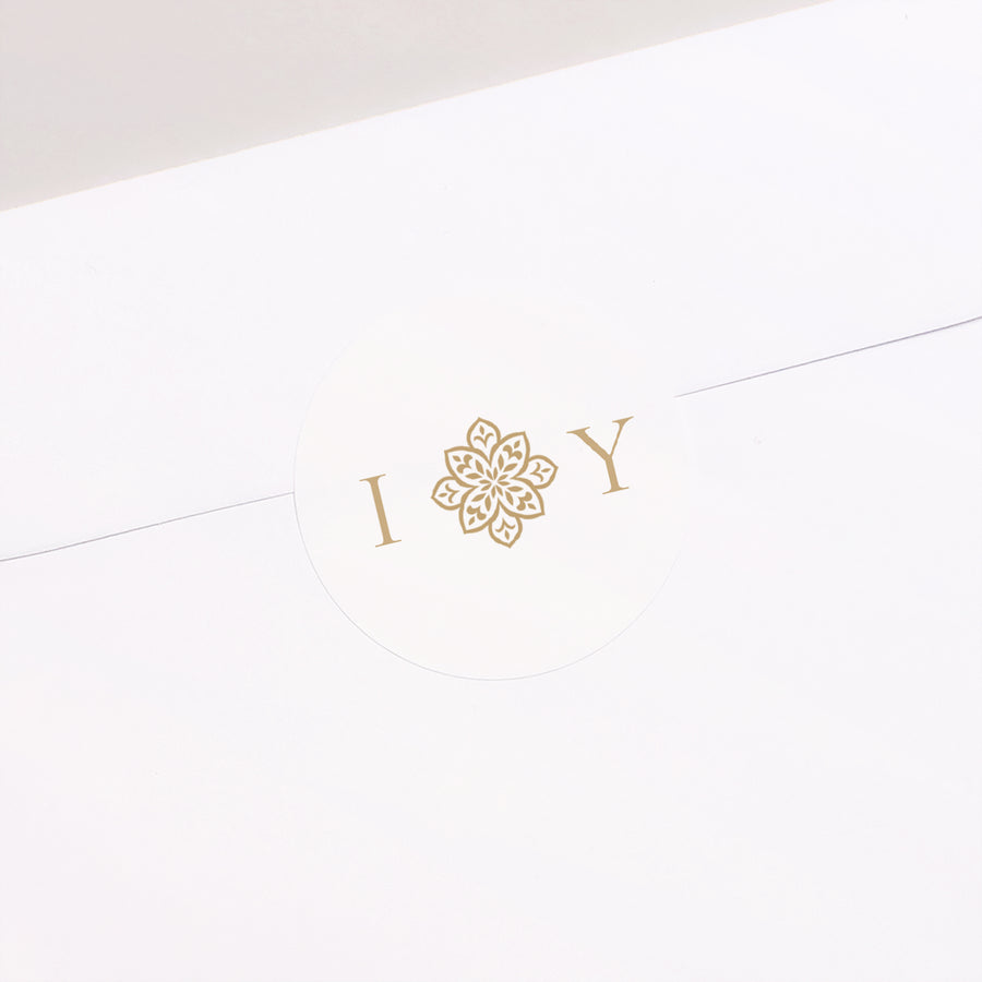 Sticker Hochzeit Rund Orientalischer Chic foto
