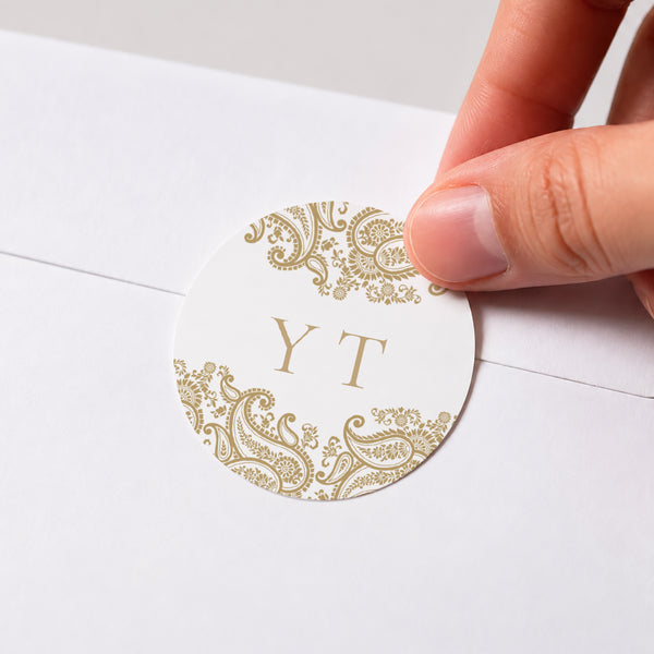 Sticker Hochzeit Rund Idaya foto