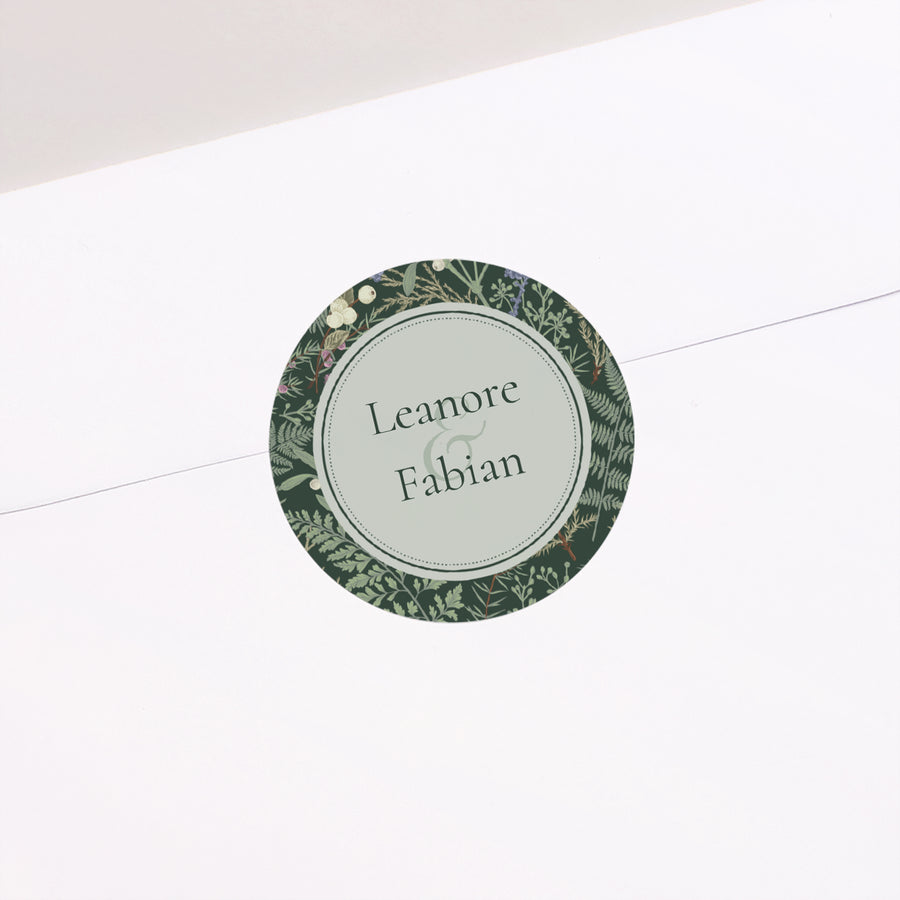 Sticker Hochzeit Rund Winterpflanze foto