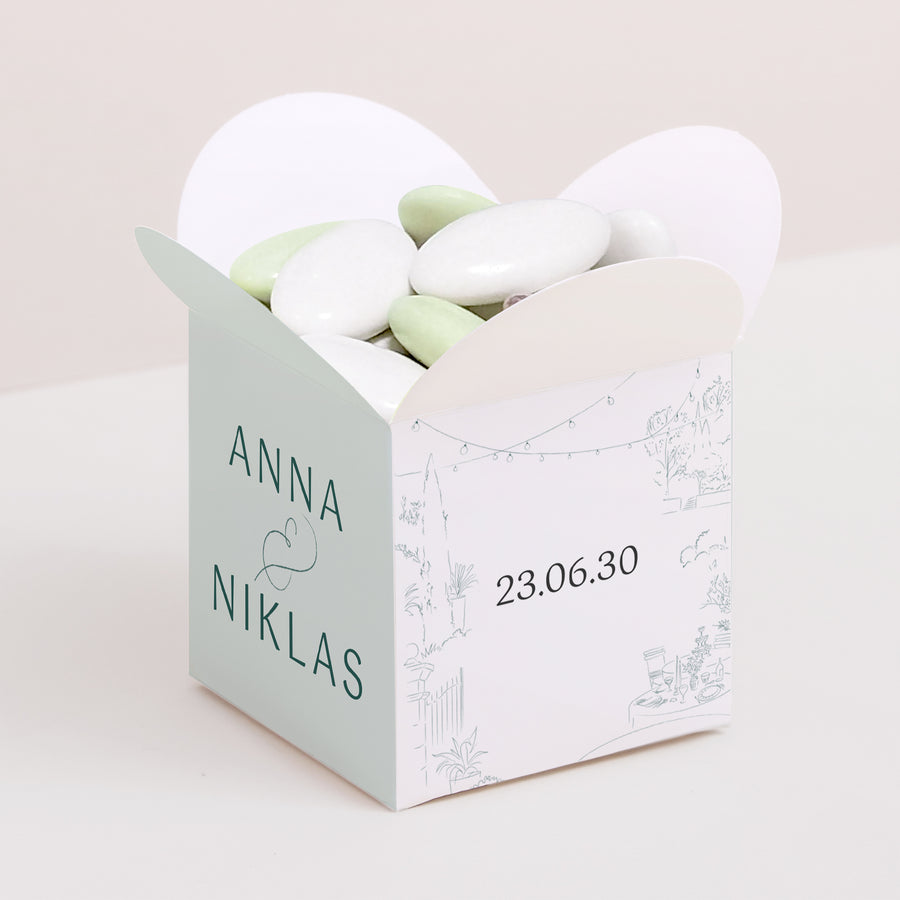 Geschenkbox Hochzeit Schmetterlingsöffnung Das Gebiet der Aufklärung foto