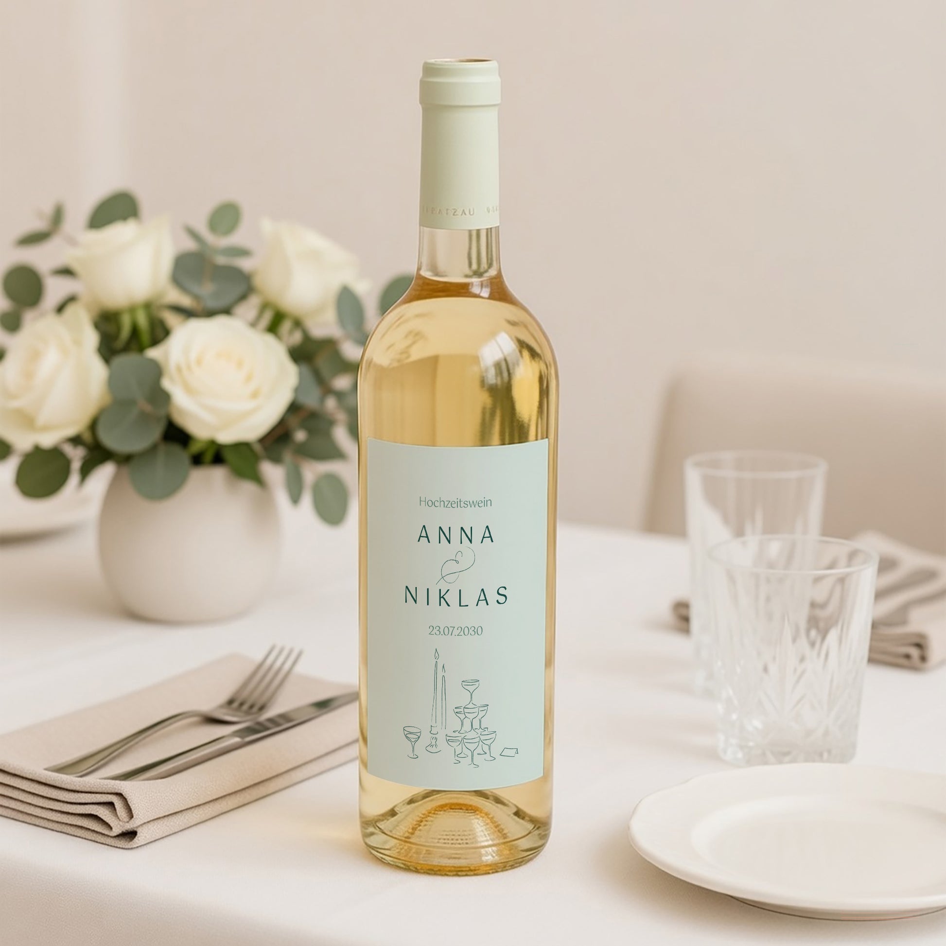 Flaschenetikett Hochzeit Porträt Das Gebiet der Aufklärung foto N° 2