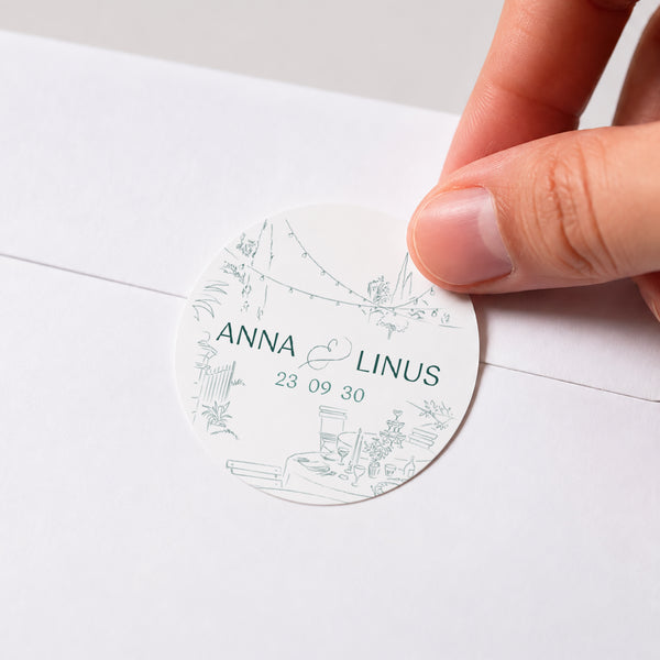 Sticker Hochzeit Rund Das Gebiet der Aufklärung foto