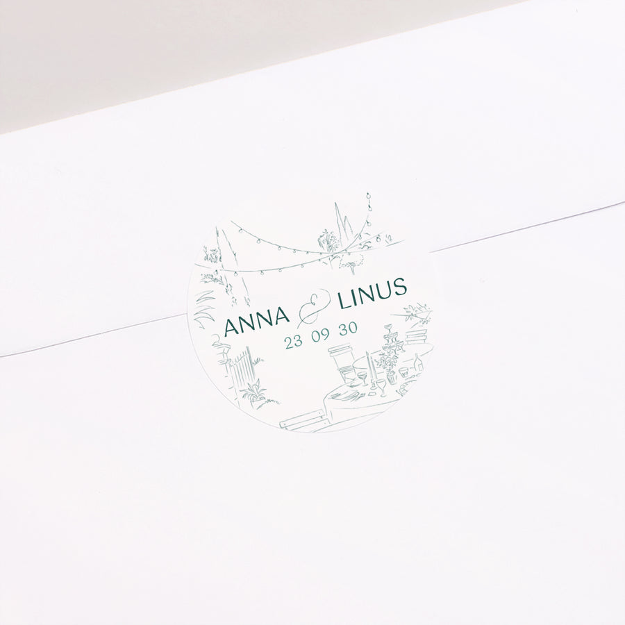 Sticker Hochzeit Rund Das Gebiet der Aufklärung foto