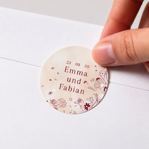 Sticker Hochzeit Rund Tandem foto