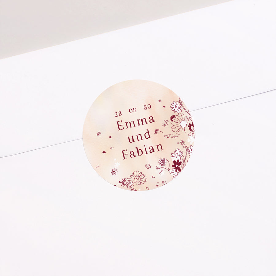 Sticker Hochzeit Rund Tandem foto