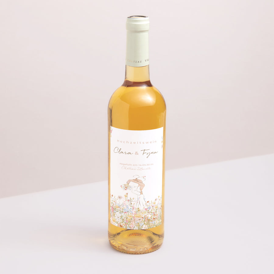 Flaschenetikett Hochzeit Porträt Liebeselend foto